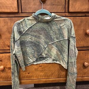 Urban Outfitters Camo long sleeve fo turtle neck crop top